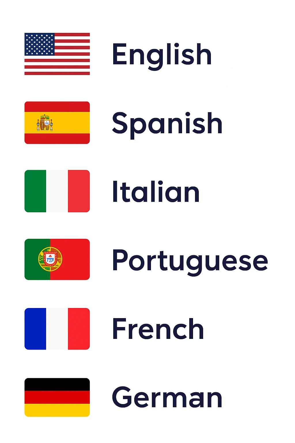 7 Major Languages Supported!